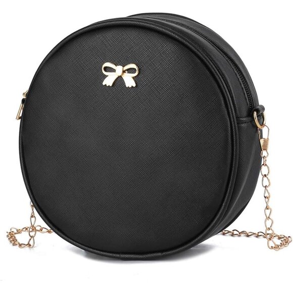 Chic Black Bowknot Backpack for Girls - Durable PU Leather, Perfect for Travel - Picture 6 of 6